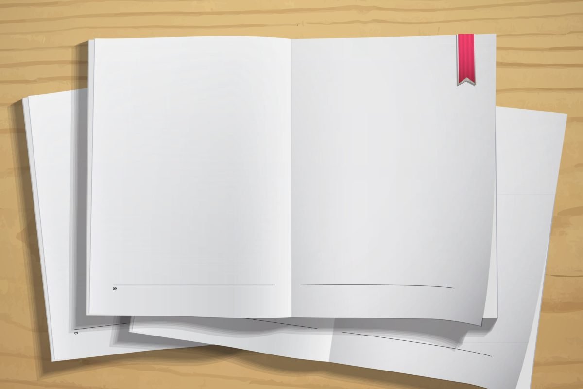 Empty white books. Vector design.